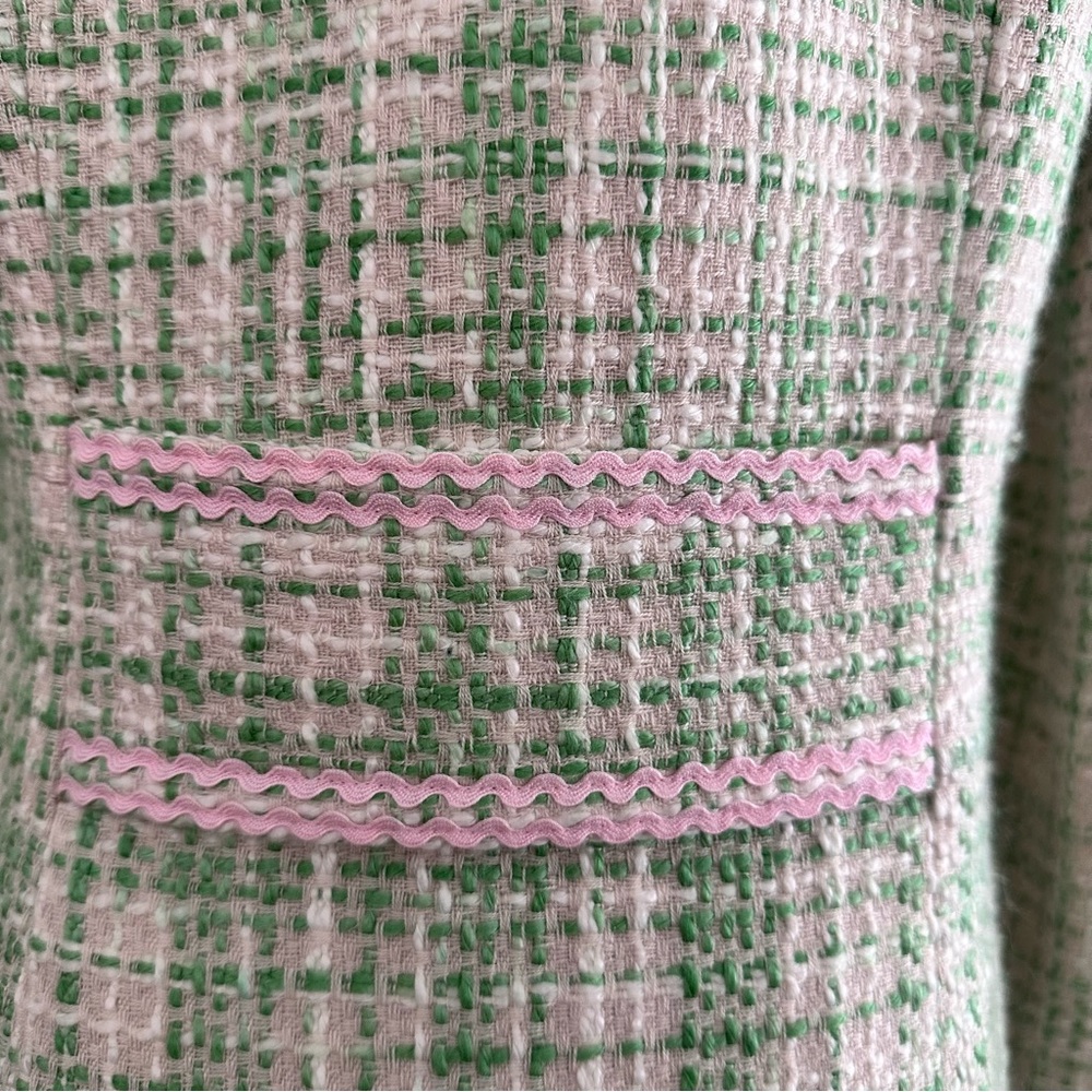 Isabel & Nina Elegant Green Tweed Women's Long Jacket and Skirt Suit, Size 2 - Picture 7 of 16